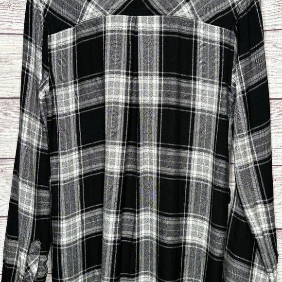 Rails Black & White Plaid Flannel Fall Autumn Button Down Shirt Dress Size XS - Picture 14 of 14